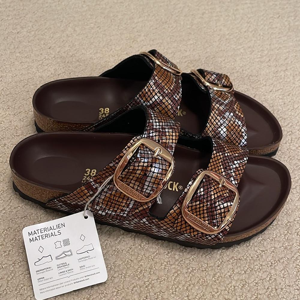 Birkenstock Arizona Big Buckle Python Brown